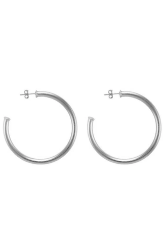 Small Everybody's Favorite Hoops In Brushed Silver