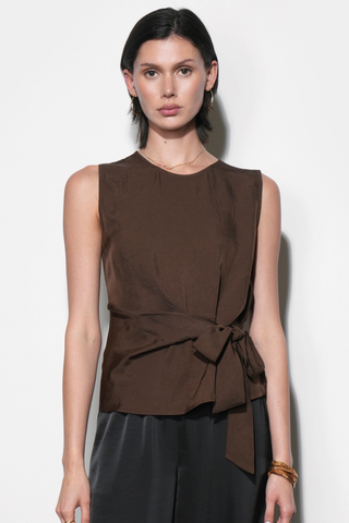 Lola Sleeveless Side Tie Blouse