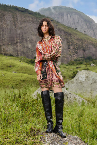 Winter Garden Mix Midi Dress