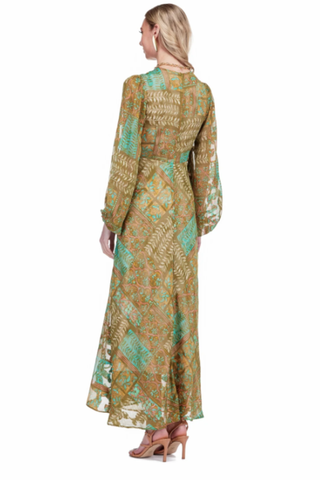 Side Drape Pleated Maxi