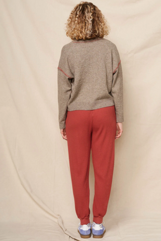 Crew Sweater With Baseball Stitching