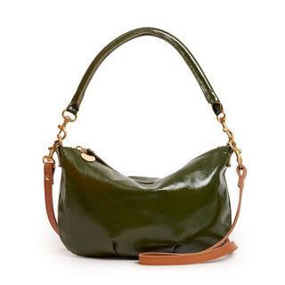 Petit Moyen Messenger - Crinkle Patent in Army