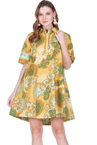 Placket Swing Dress