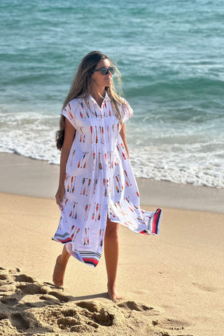 Marina Paddle Print Shirt Dress