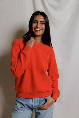ziggy - inside out fleece long sleeve shrunken crewneck sweatshirt