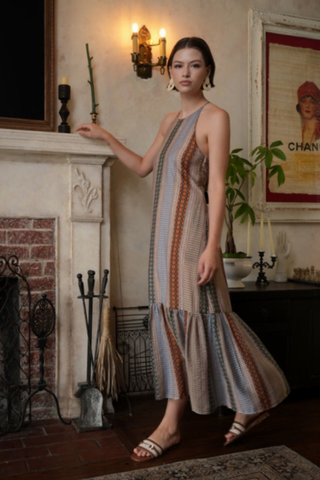 Faith Cross Back Strap Midi Dress