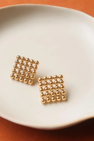 Therese Beaded Square Earrings