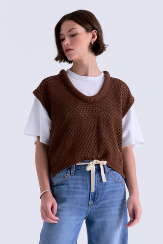Beck Open Knit Cropped Sweater