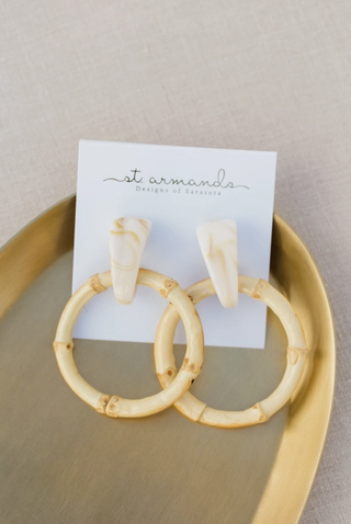 Light Brown Bamboo Drop Earrings