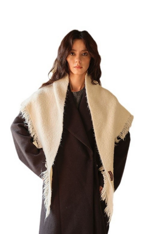Solid Wool Blend Triangle Scarf