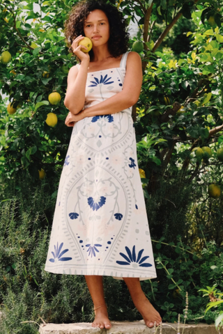 Carmen Midi Dress In Surf Print