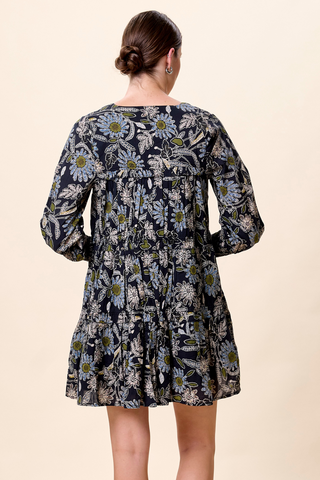 Raquel Mini Dress in Dark Magnolia Floral