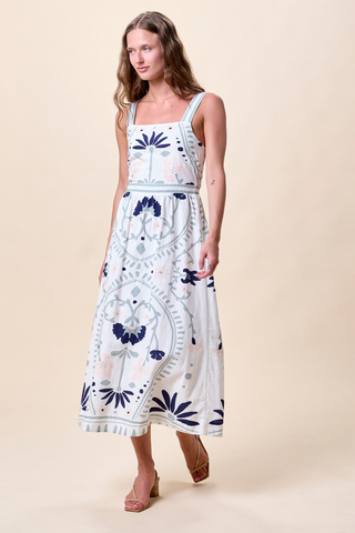 Carmen Midi Dress In Surf Print