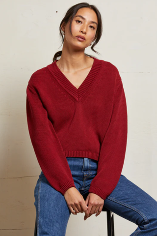 Addie Oversized V Neck Sweater