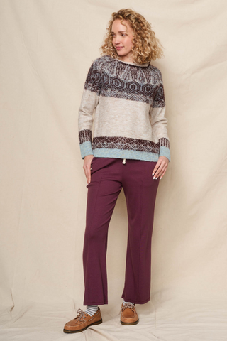 Reverse Jacquard Pullover Sweater