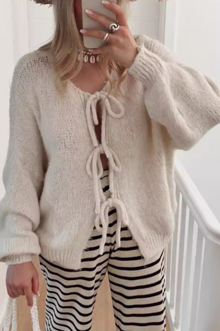 Slouchy Bow Tie Cardigan