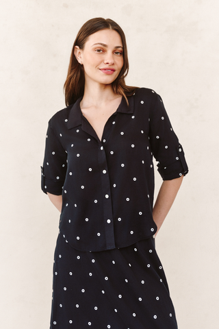 Drop Collar Boxy Button Down