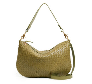 Moyen Messenger - Medium Woven Diagonal in Olive