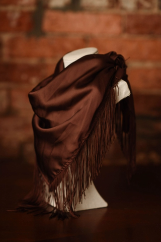 Solid Fringe Scarf - Chocolate Brown