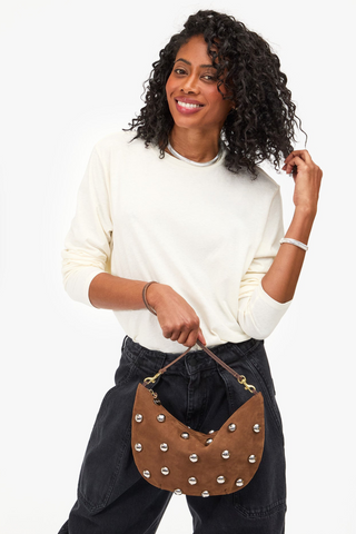 Lune Smooth Nubuck w/ Studs in Choco Bar