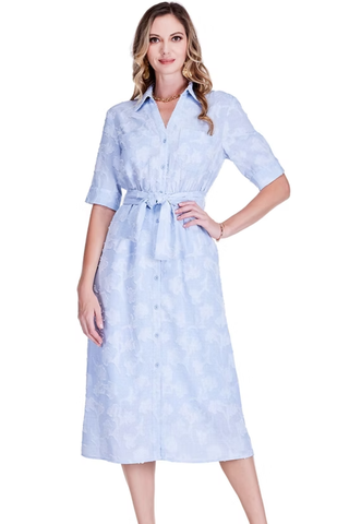 Maxine Shirtdress in Soft Blue