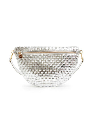 Grande Fanny in Silver Specchio Woven Checker