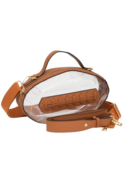 Abia Jaeia Football Shoulder Bag - Crossbody Sling Bag With Touchdown Logo For Men & Women, Brown
