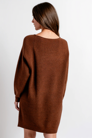 Asima Sweater Dress in Brownie