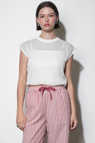 Natalia Sheer Bubble Sweater Top