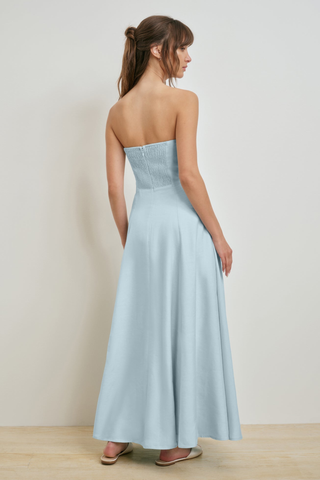 The Favorite Linen Dress In Aqua