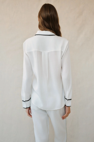 Contrast Trim Long Sleeve Pullover