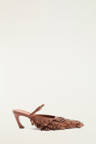 Fringe Kitten Heel Sandal