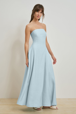 The Favorite Linen Dress In Aqua