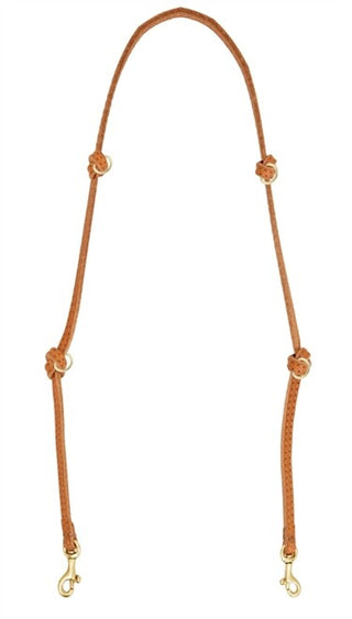 Shoulder Strap - Thin Knotted Veg w/ D-Rings in Cuoio