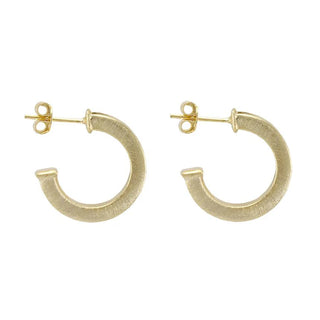 Bianca Brushed Gold Hoops