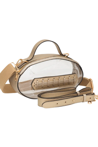 Football Shaped Transparent Crossbody Bag
