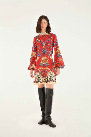 Red Winter Breeze Midi Dress