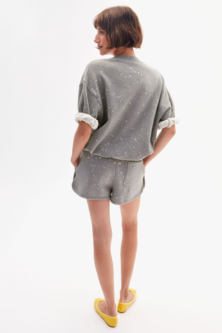 Short Sleeve Oversized Sweatshirt - Splatter