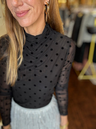 Polka Dot Mesh Top