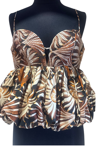 Ammonite Multicolor Bubble Hem Blouse