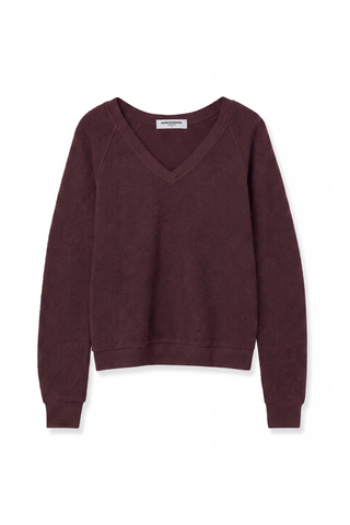Zuri Reverse Fleece V Neck Sweatshirt