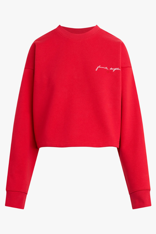 Cropped Signature Sweatshirt in Rouge