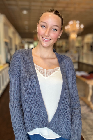 Ribbed Cropped Cardi