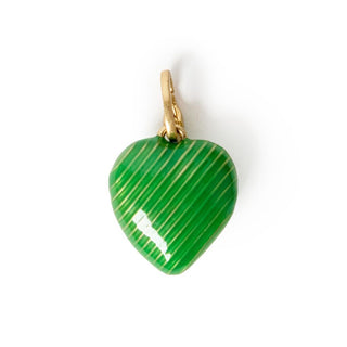 Coated Heart Charm in Emerald