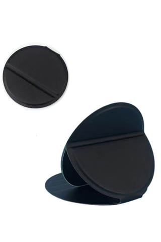 Minimalist Solid Color Round Fold Makeup Mirror  - Black
