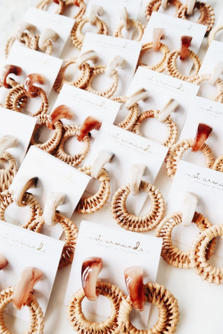 Brown Bali Button Earrings