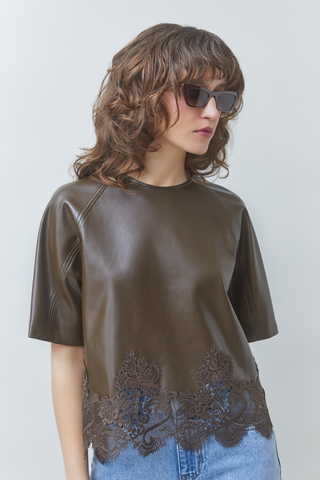 London Faux Leather Top