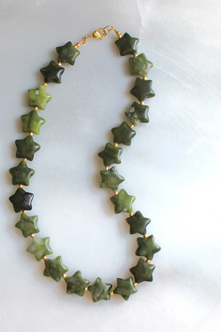 Wild Star Jade Beaded Neckace