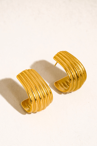 Jovie Wide Ribbed Hoop