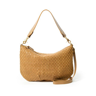 Moyen Messenger Leather & Suede Woven Checker in Sequoia